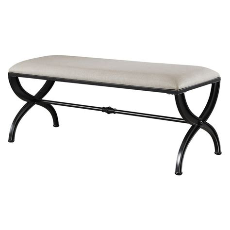 metal and fabric bench|upholstered benches for small spaces.